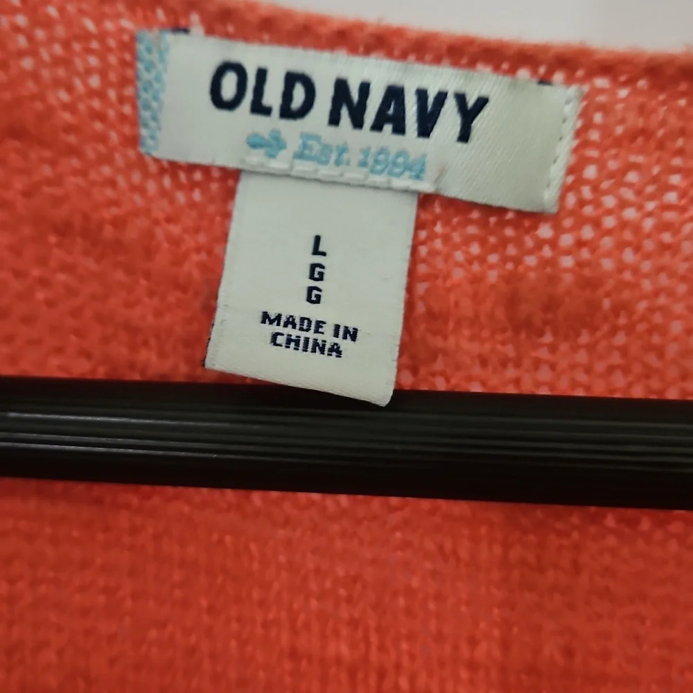 Old Navy Coral Textured Knit Sweater Womens Size Lg